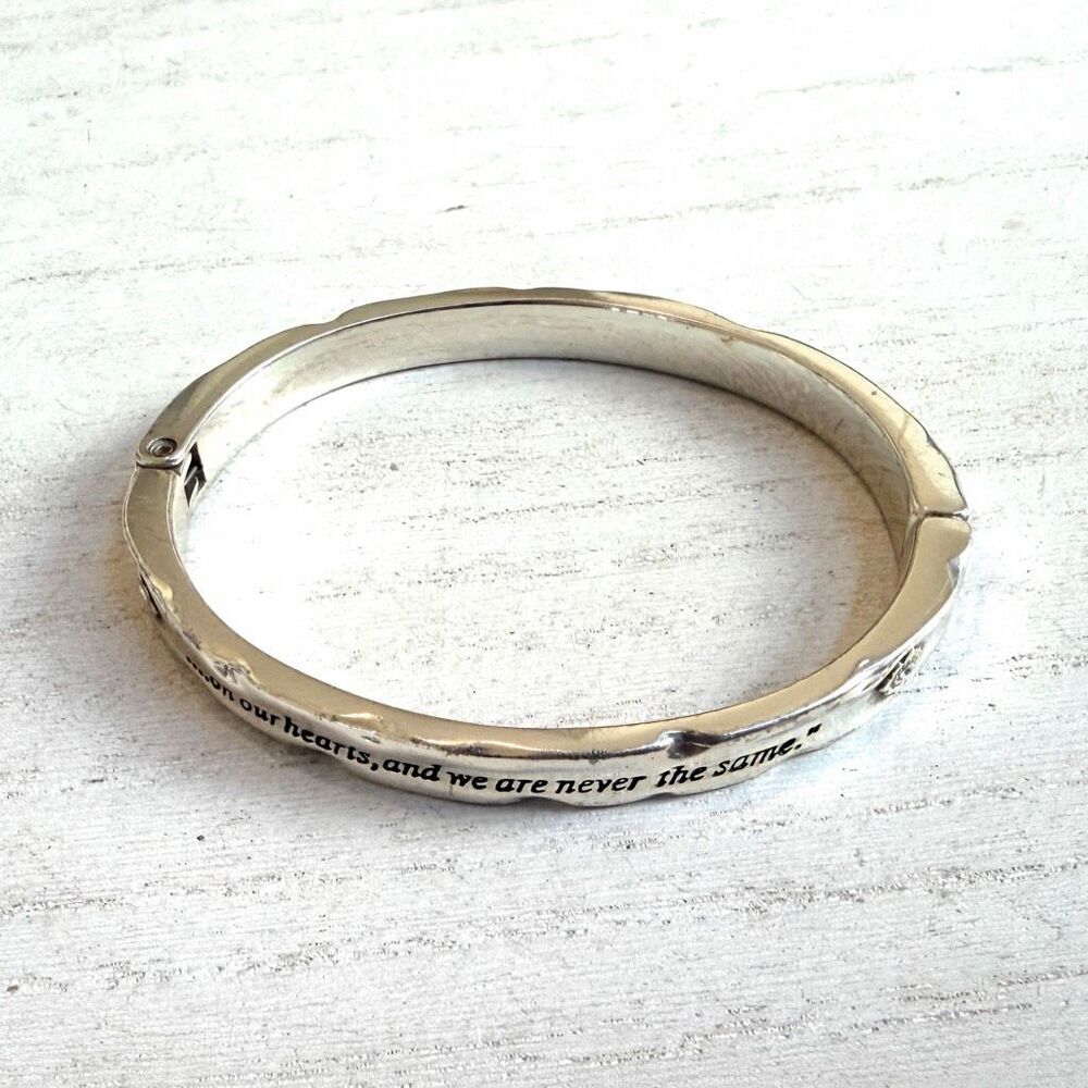 Brighton Silver-Plated Hinged Quote Bangle Bracelet - Picture 7 of 9